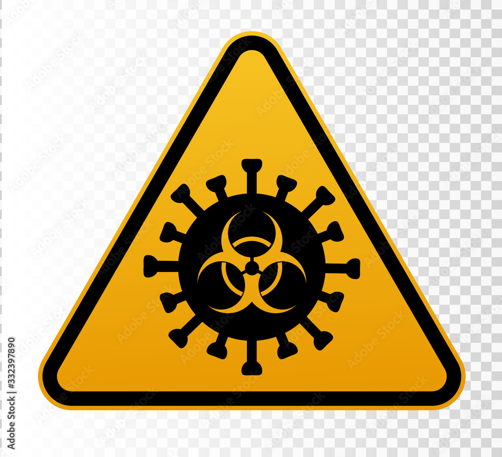 Coronavirus warning sign in a triangle and warning tape vector illustration. Coronavirus in Europe. Chinese virus outbreak. Global epidemic of COVID-2019. Coronavirus warning sign in a triangle and warning tape vector illustration. Coronavirus in Europe. Chinese virus outbreak. Global epidemic of COVID-2019.