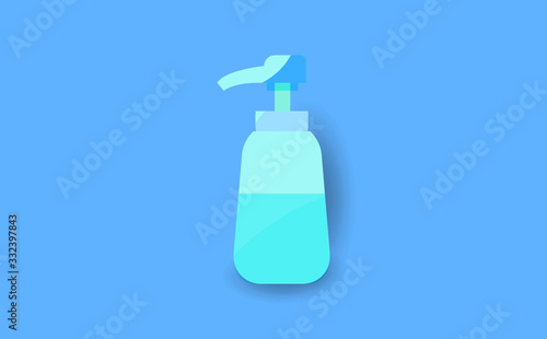 vector alcohol liquid, pump spray bottle / medical disinfection, antiseptic, health care / flat, isolated, circle, sign and icon template