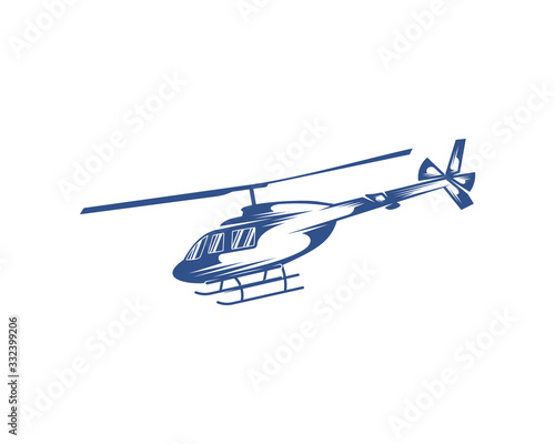 Helicopter logo design vector template. Silhouette of Helicopter design illustration