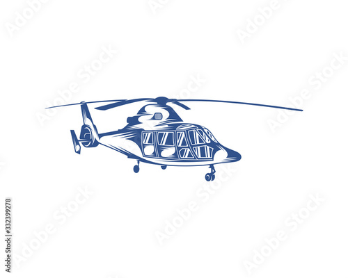 Helicopter logo design vector template. Silhouette of Helicopter design illustration