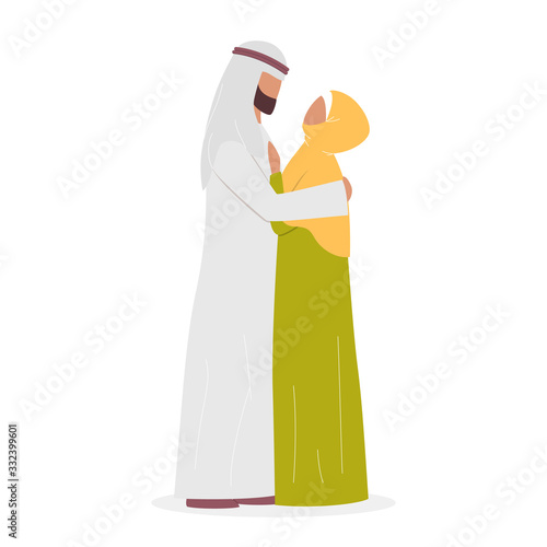 Modern muslim couple in love