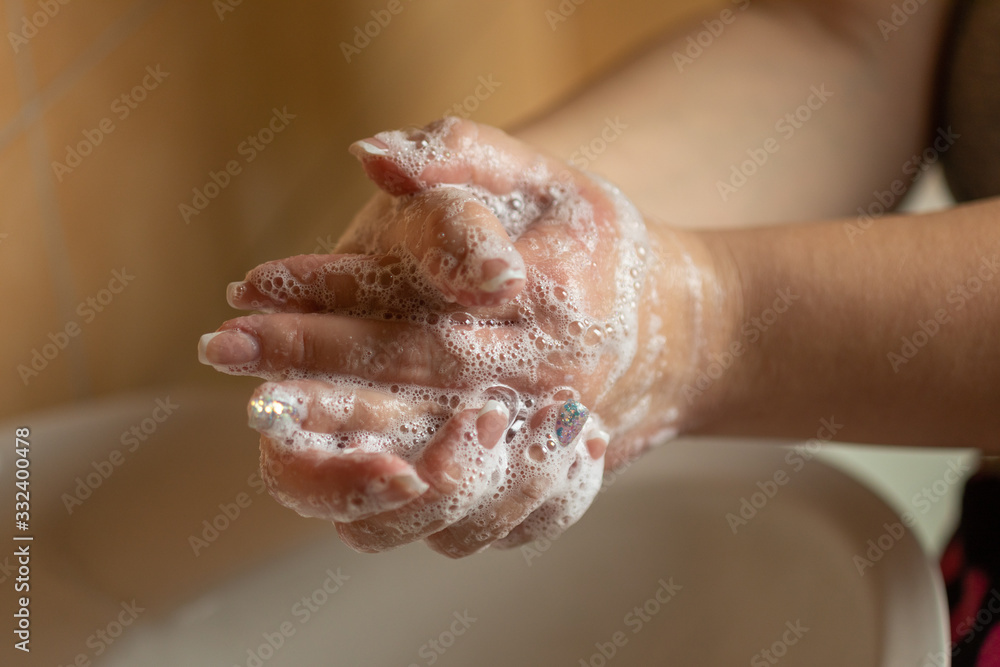 Prevention of influenza - Cleaning hands with soap against disease infection versus flu or infulenza, Prevention of influenza - Cleaning hands with soap against disease infection versus flu or infulenza,