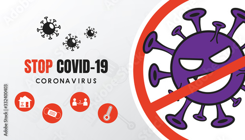stop covid-19 (coronavirus) banner design