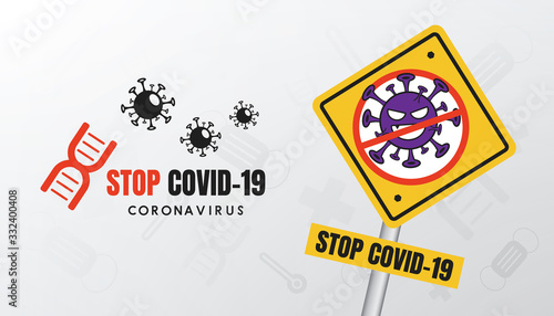 stop covid-19 (coronavirus) banner design