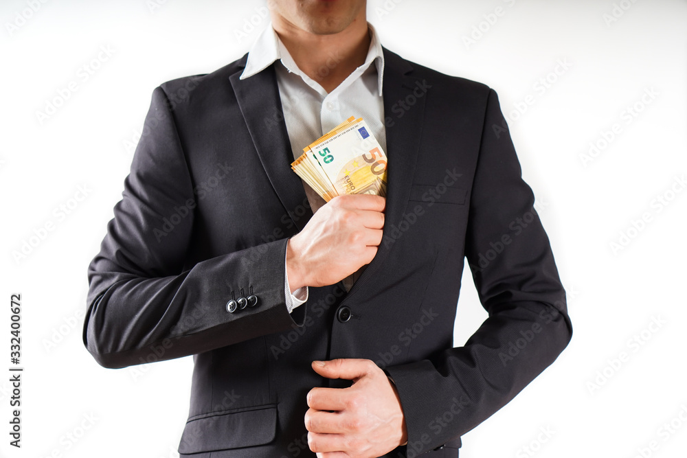 Hands with euros banknote on business background. Hands with euros banknote on business background.