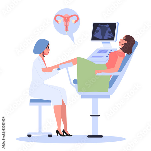 In vitro fertilisation step. Doctor placing embryo into woman uterus.