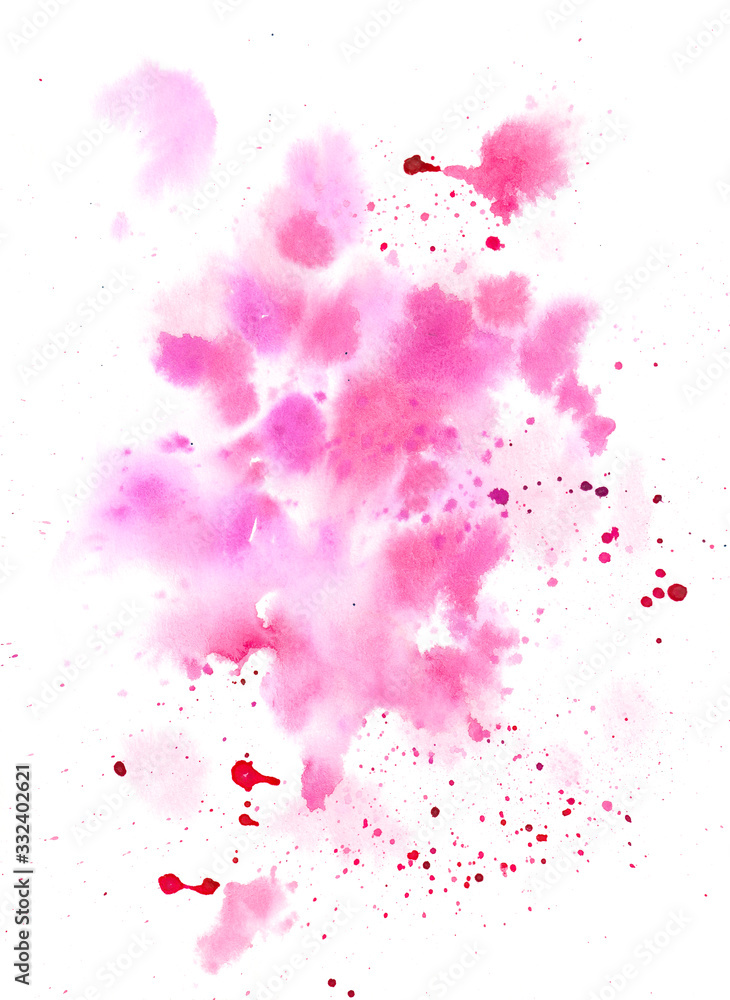 abstract soft pink watercolor spot background with space for text