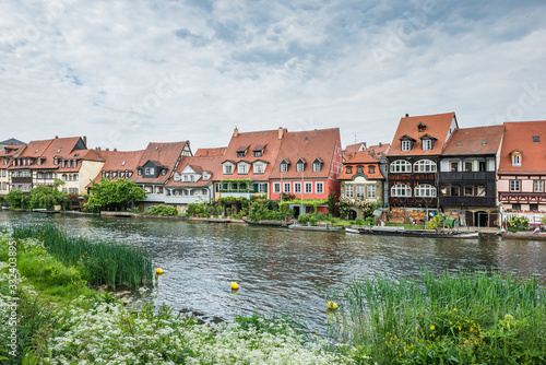 Panorama of the Old Town pier architecture in Bamberg, Bavaria, Germany