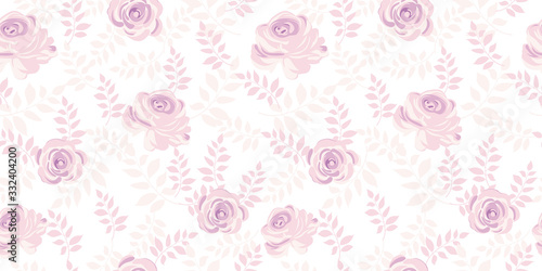 flowers repeat pattern. Beautiful retro background.  Elegant fabric on light background Surface pattern design.