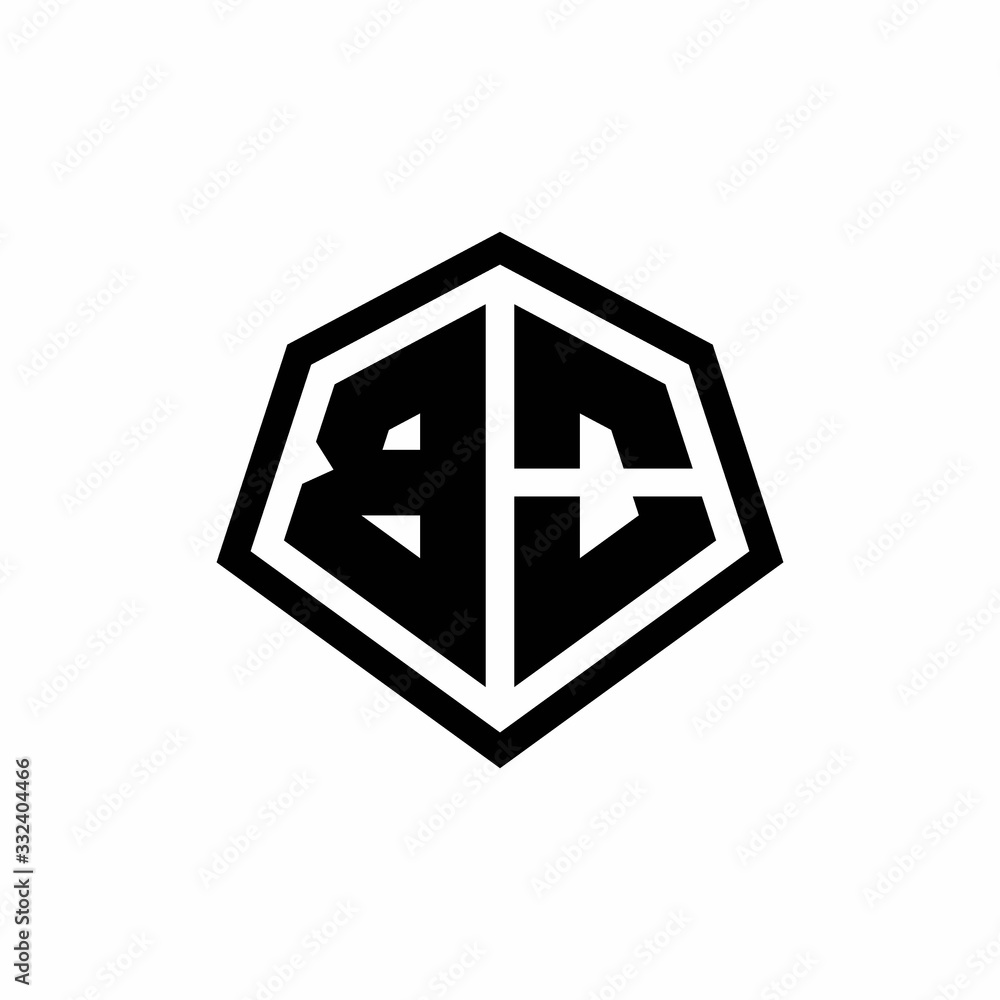 BO monogram logo with hexagon shape and line rounded style design template BO monogram logo with hexagon shape and line rounded style design template