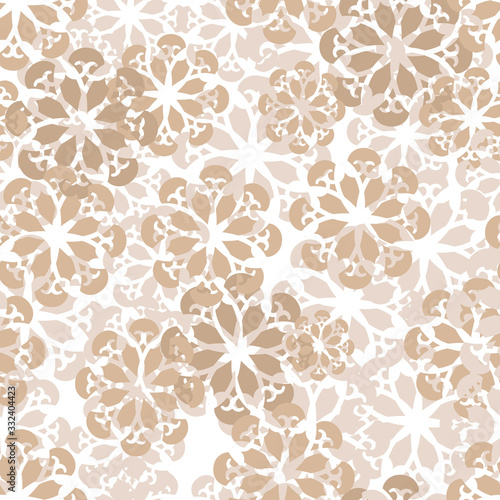Vector seamless pattern with leaves on a white background in the Doodle style. For wrapping paper, gift wrapping, textiles, Wallpaper, book covers. © Valentina