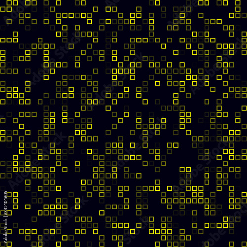 Digital seamless pattern. Sparse pattern of frames. Yellow colored seamless background. Trendy vector illustration.