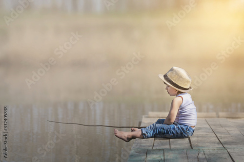 the little fisherman is fishing