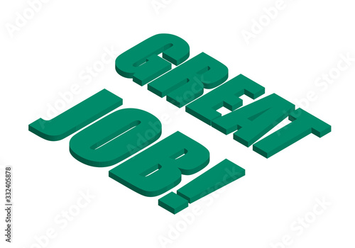 Título verde de buen trabajo sobre fondo blanco.