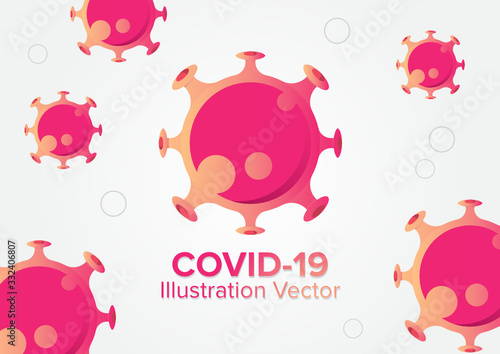 Illustration of Coronavirus in Red Version Vector