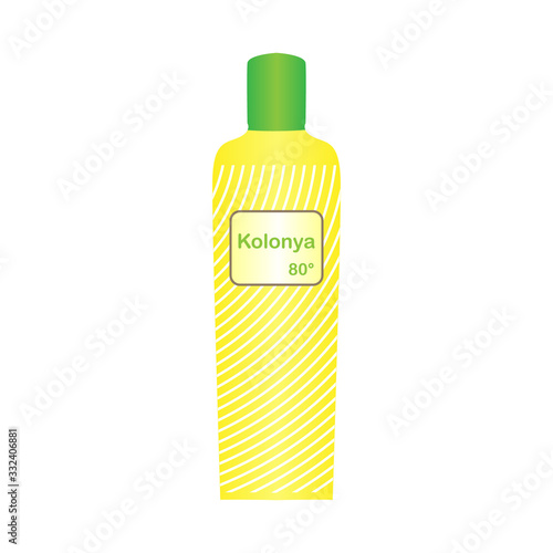 Kolonya. Translation: Cologne icon. Hygienic cleaner. Vector illustration.