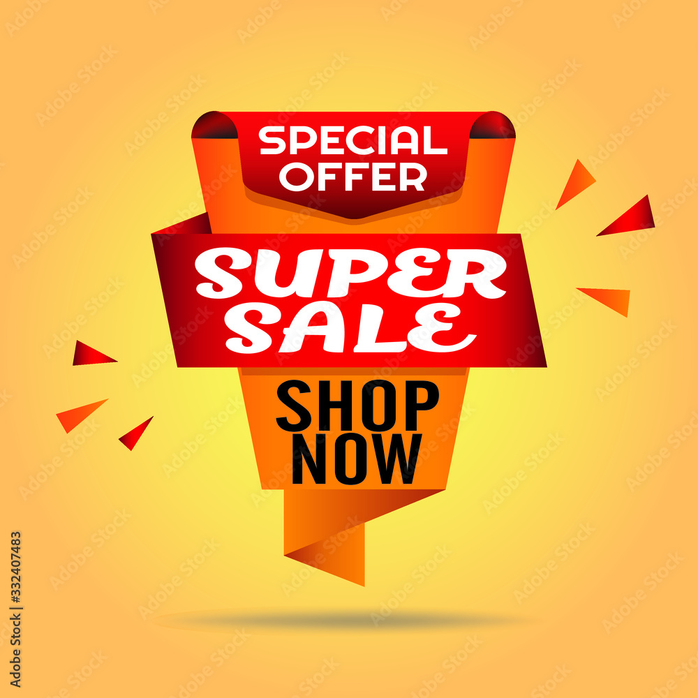 Special offer super sale banner vector format Special offer super sale banner vector format
