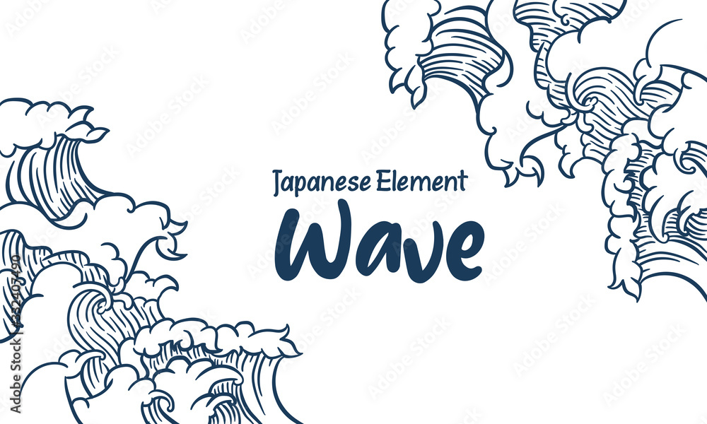 wave background Japan style