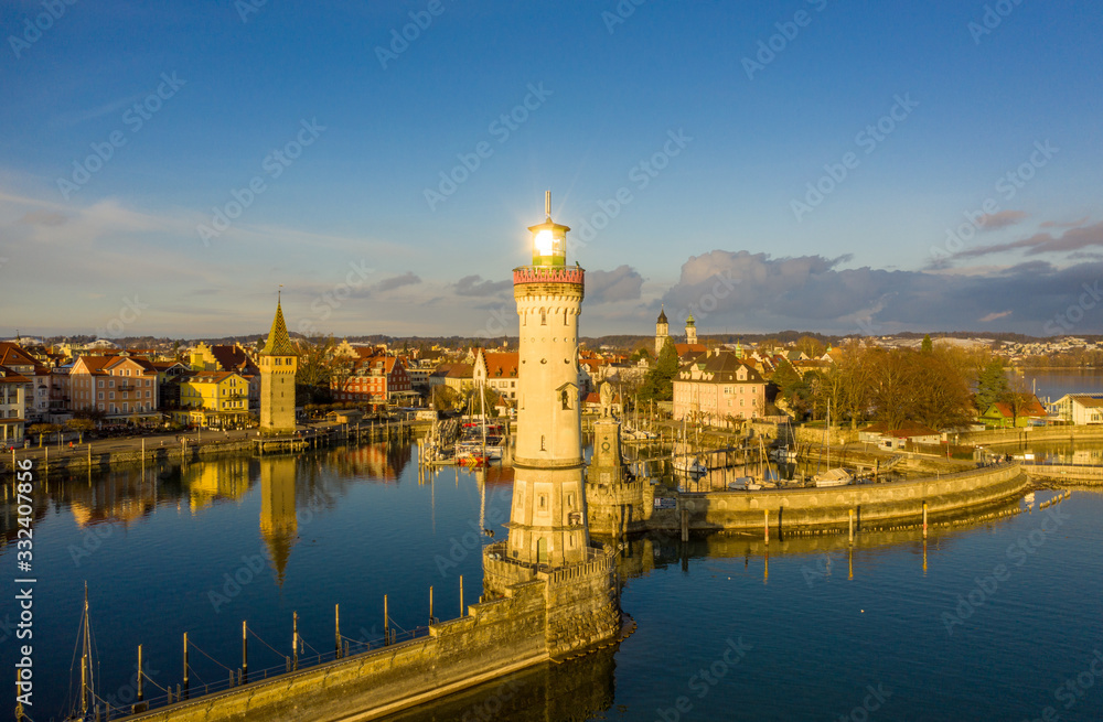 Fototapeta premium Aerial view from Lindau - Germany
