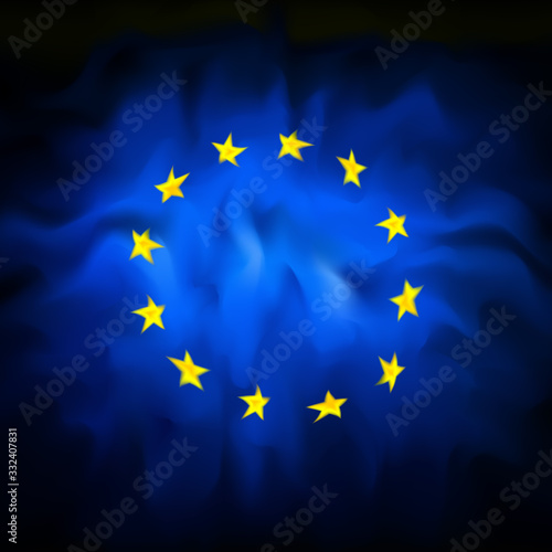 European union abstract flag background for creative design. Graphic dark background, template. European union vector flag banner and poster design