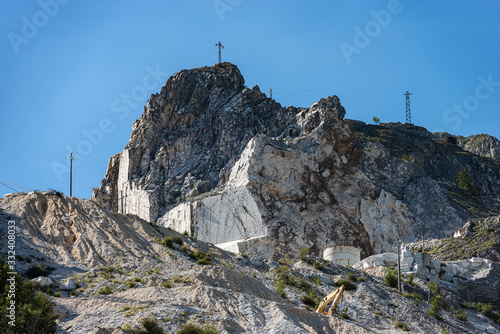 Famous quarries of white Carrara marble in the Apuan Alps, Tuscany, Italy, Europe