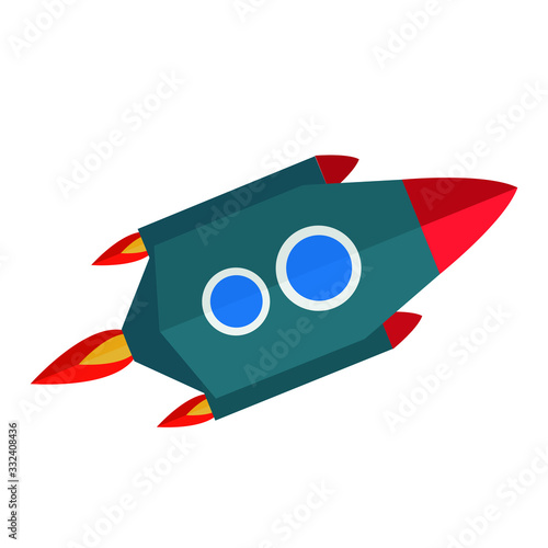 Spaceship isolated on a white background. Vector