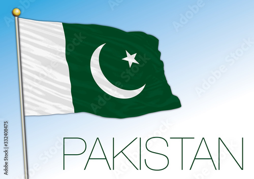 Pakistan official national flag. asiatic country, vector illustration