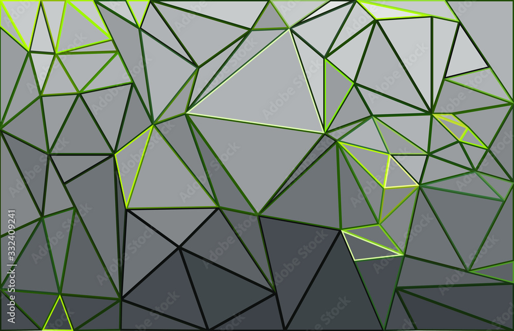 Obraz premium Green and grey geometrical triangular background