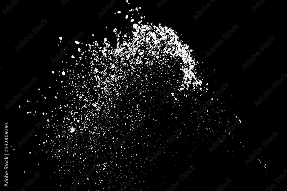 White splashes isolated on black background. Abstract vector explosion. Digitally generated image. Illustration, EPS 10.