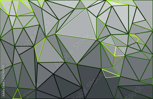 Green and grey geometrical triangular background