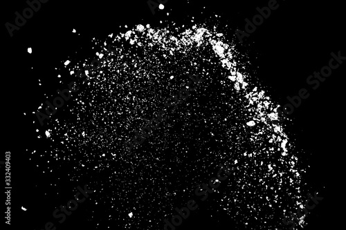 White splashes isolated on black background. Abstract vector explosion. Digitally generated image. Illustration, EPS 10.