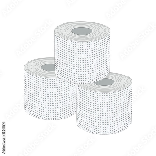 toilet rolls. color drawing by hand.