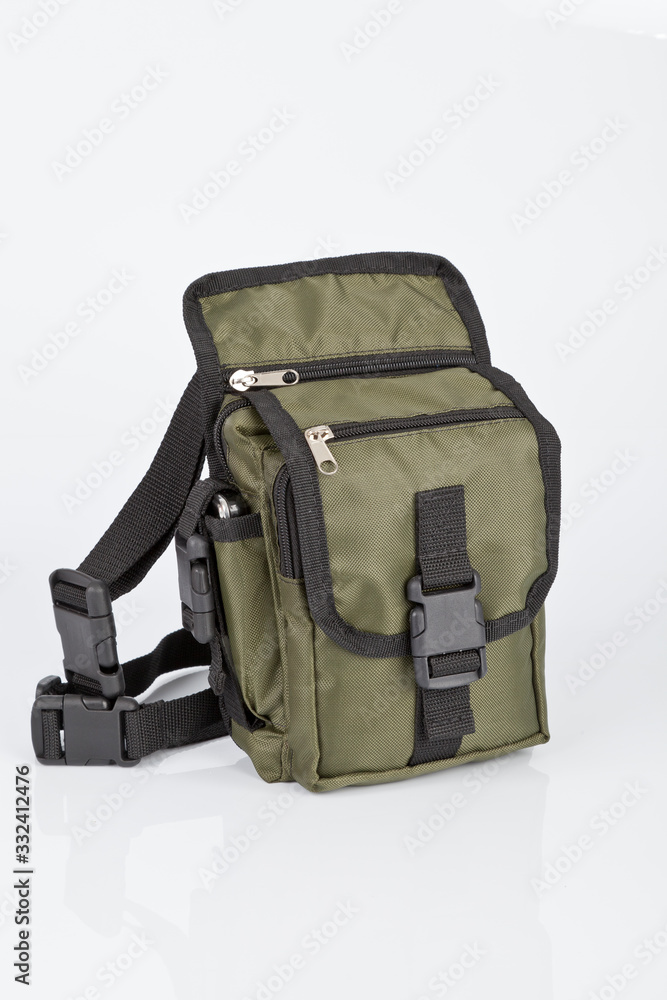 Small bag for men; made of green fabric. Small bag for men; made of green fabric.