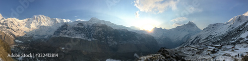 Panoramic Sunrise from the Annapurna Base Camp