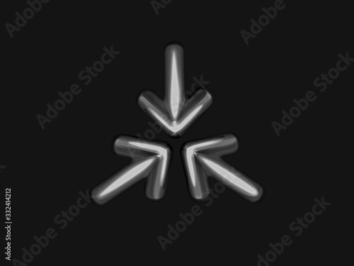 Metal arrows on a dark grey background
