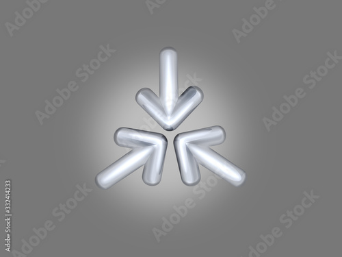 Metal arrows on a grey background