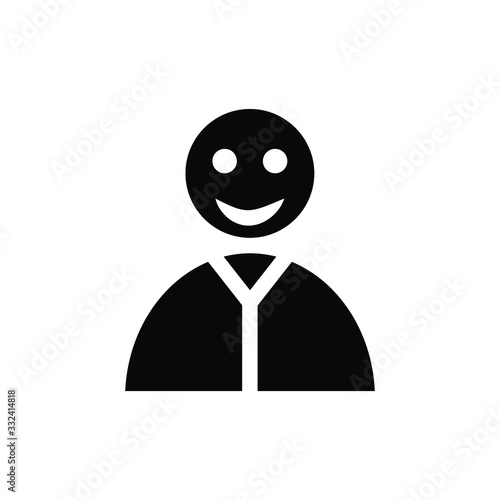 Student male female , icon vector template illustration , business education emblem isolated, outline solid black background white