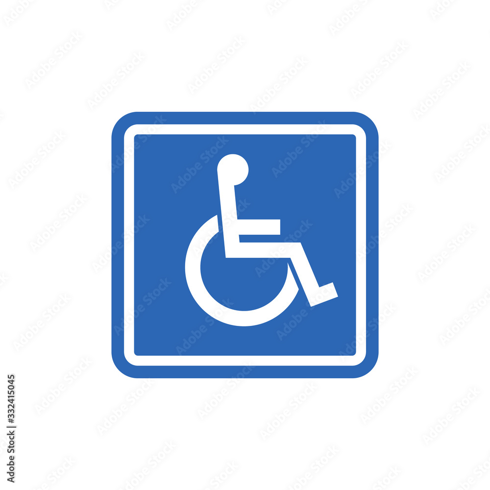 Handicap signage vector wc invalid icon. Disable toilet access wheelchair sign design Handicap signage vector wc invalid icon. Disable toilet access wheelchair sign design