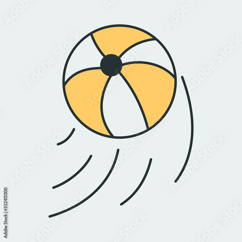Vector icon of a big bouncy ball. It represents a concept of game, summer, fun, beach and family vacation. Also can be used as a logo