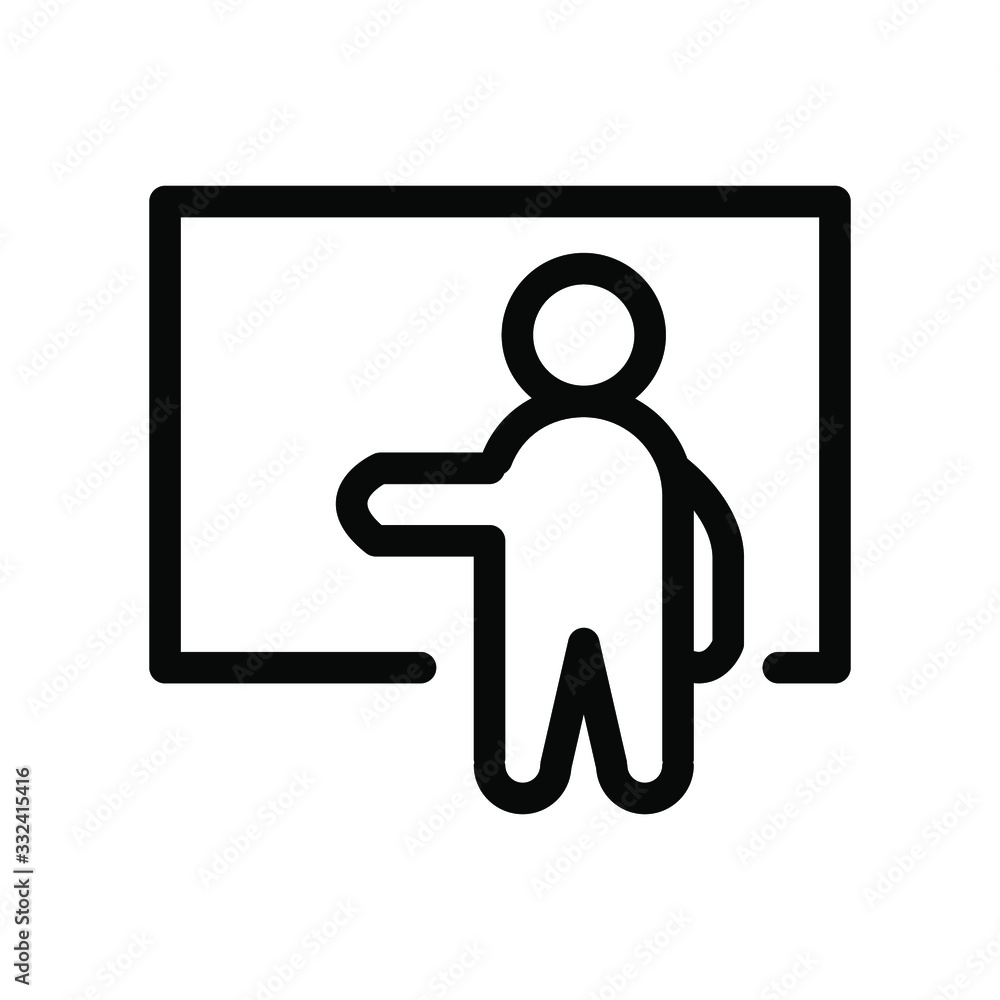 Teaching icon , professional presentation logo , vector isolated emblem , training business , outline solid black background white Teaching icon , professional presentation logo , vector isolated emblem , training business , outline solid black background white