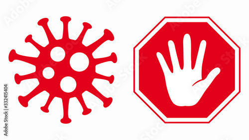 Coronavirus Bacteria No Infection warning. Vector illustrtion.
