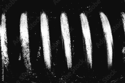 Distress vector texture of metal spring. Black and white grunge background.
