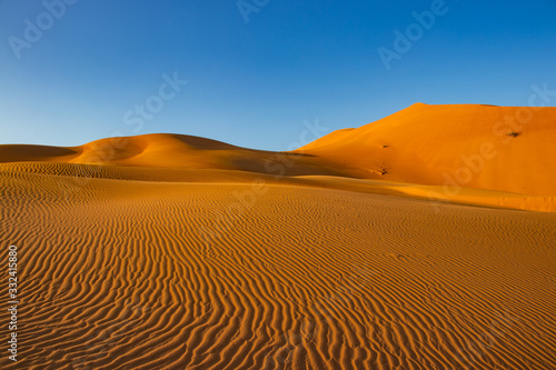 Dunes in Rub al Khali the empty quarter between Oman and Saudi Arabia near Salalah