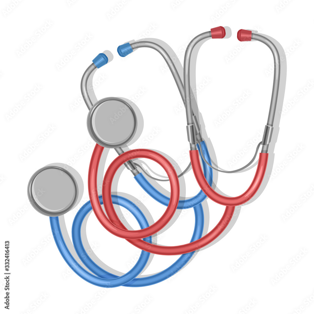 Set of Stethoscope isolated on white, top view. Medical tool, vector eps 10 illustration Set of Stethoscope isolated on white, top view. Medical tool, vector eps 10 illustration
