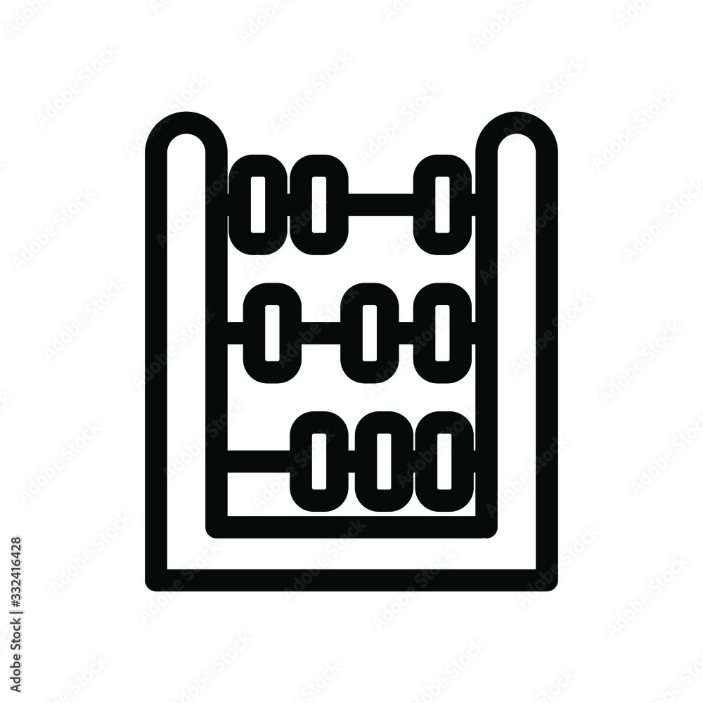 Abacus icon , education school kids , logo template isolated emblem illustration , outline solid background white Abacus icon , education school kids , logo template isolated emblem illustration , outline solid background white