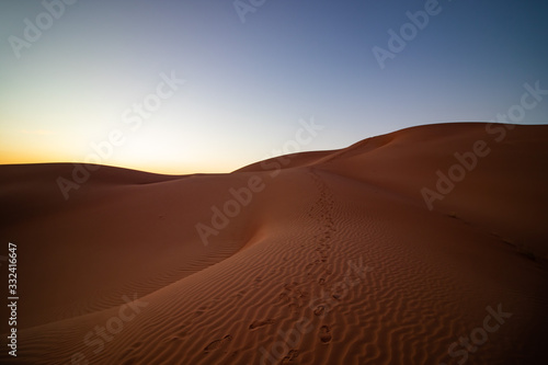 Dawn in Rub al Khali the empty quarter between Oman and Saudi Arabia near Salalah