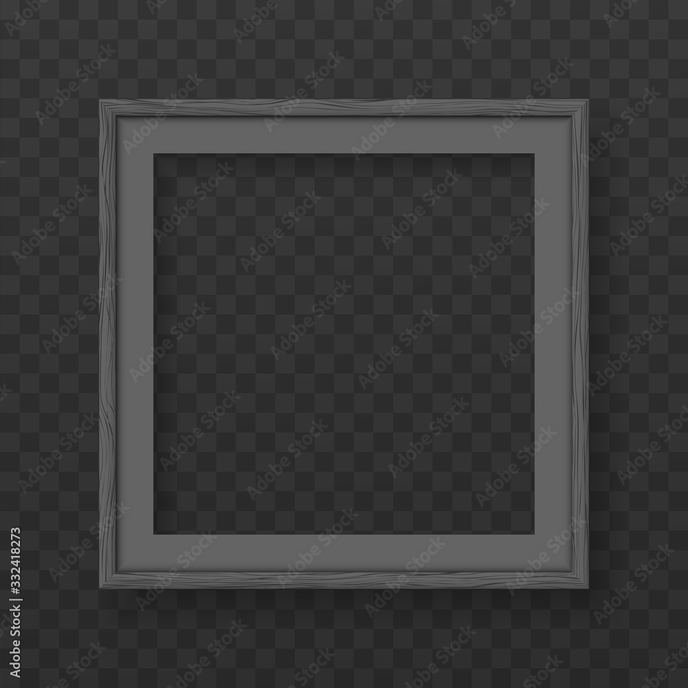 Black frame for text or picture with soft shadow hung on squared background Black frame for text or picture with soft shadow hung on squared background
