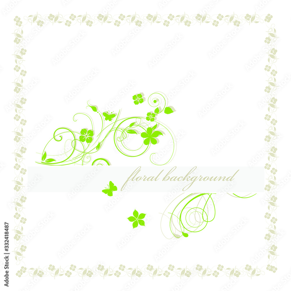 abstract background with flowers and butterflies abstract background with flowers and butterflies