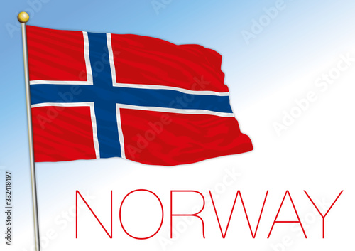 Norway official national flag, europe, vector illustration