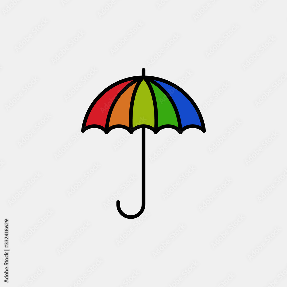 Umbrella icon logo design. simple flat vector illustration Umbrella icon logo design. simple flat vector illustration